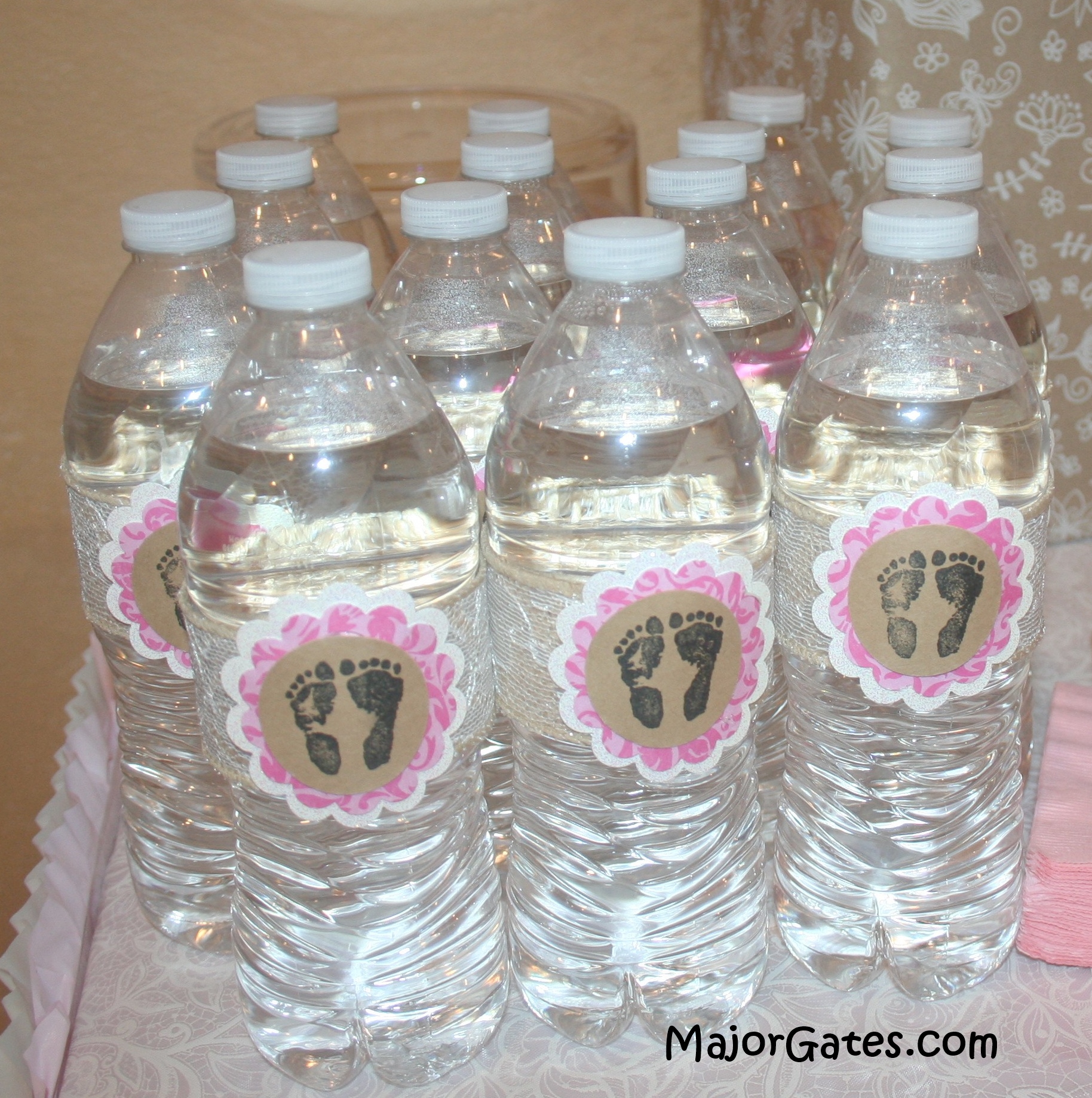 Girl Baby Shower Water Bottles