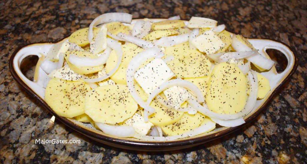 Sliced Potatoes and Onions