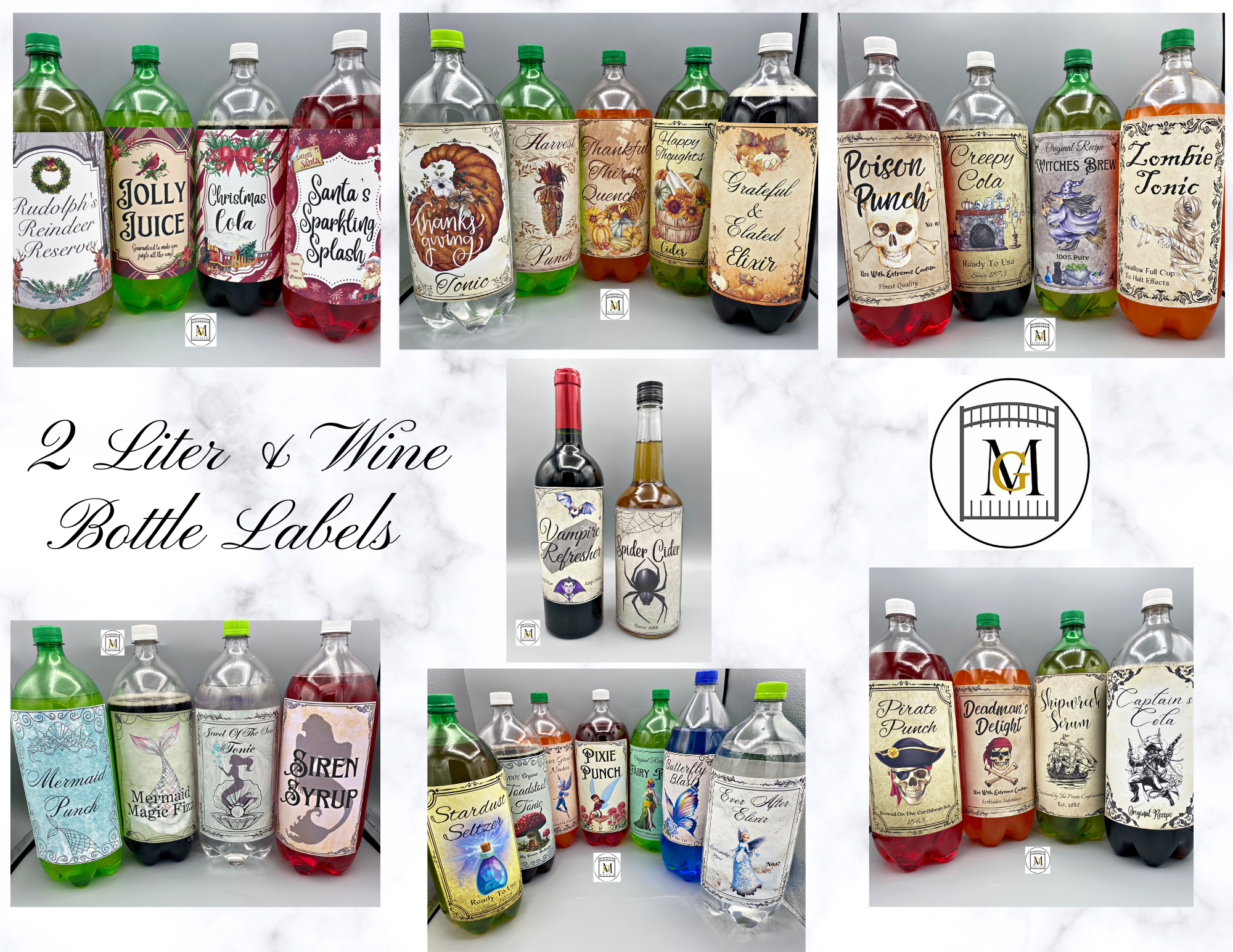 Party 2-Liter/Wine Bottle Labels