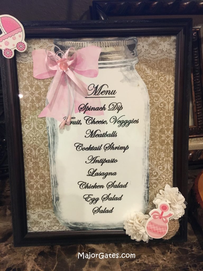 Baby Shower Menu