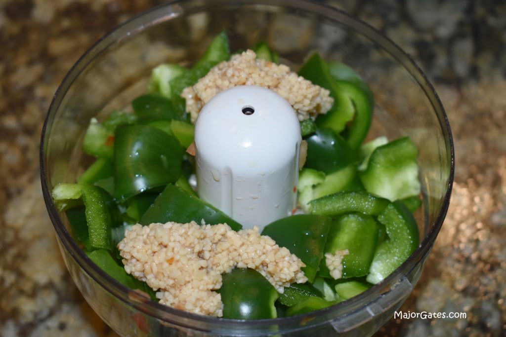 Chopped Bell Peppers and Garlic