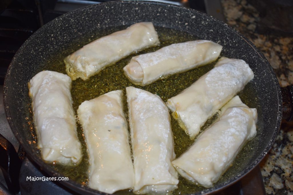 Frying Tex Mex Egg Rolls