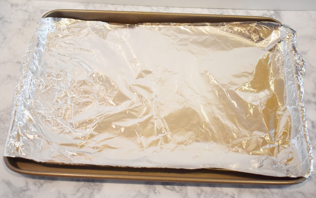 Lined baking sheet