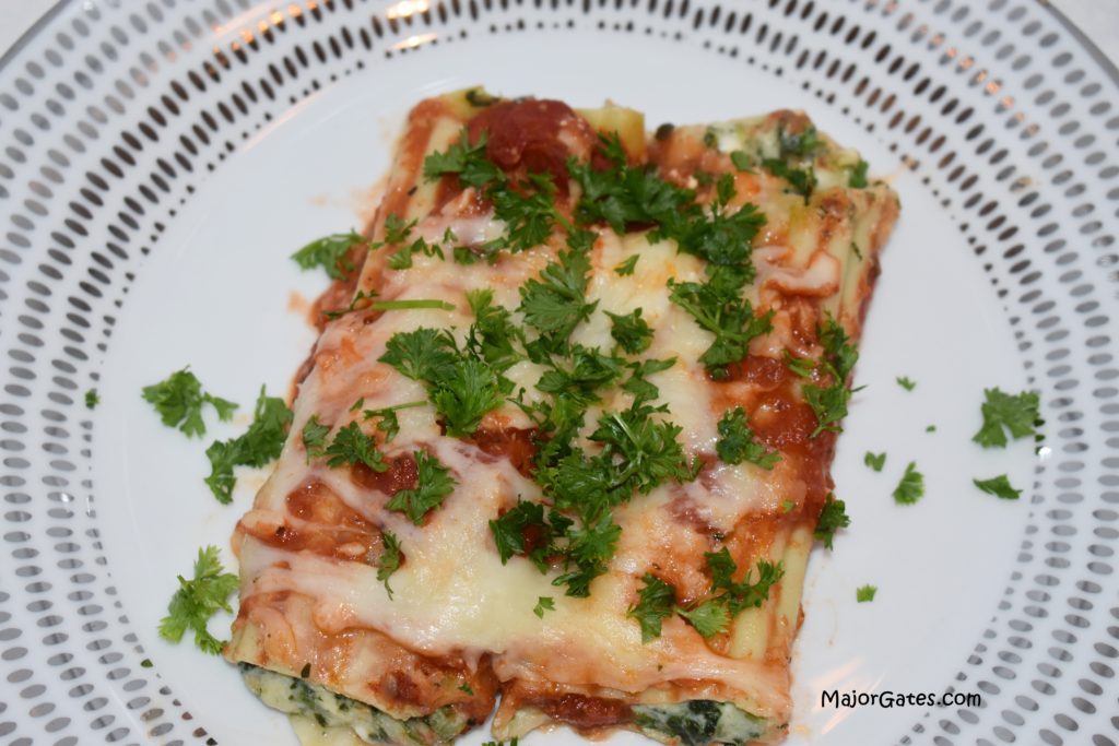 Cheese and Spinach Manicotti