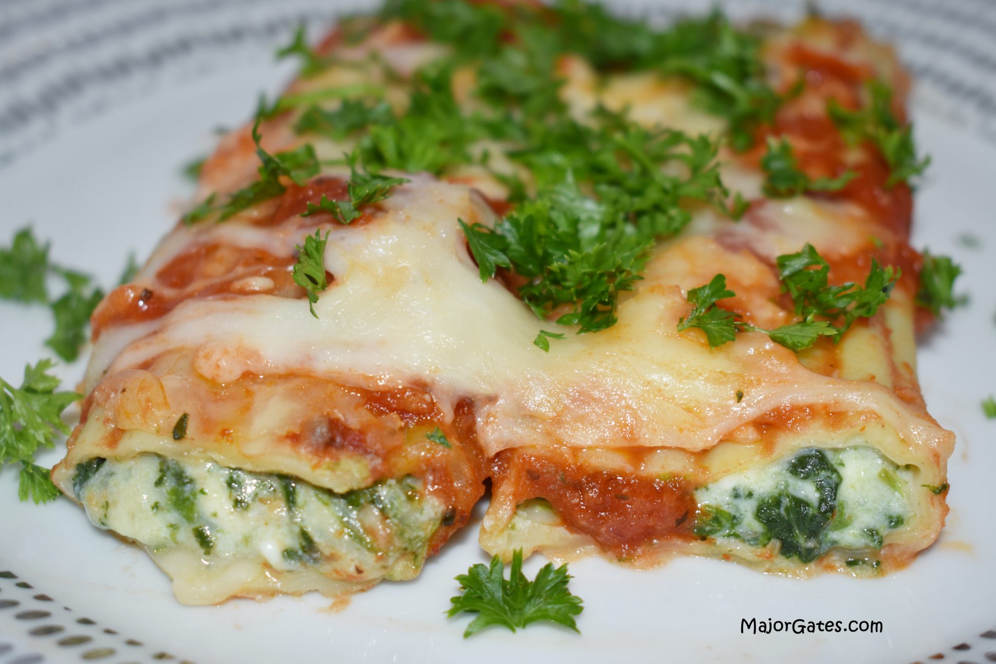 Cheese and Spinach Manicotti