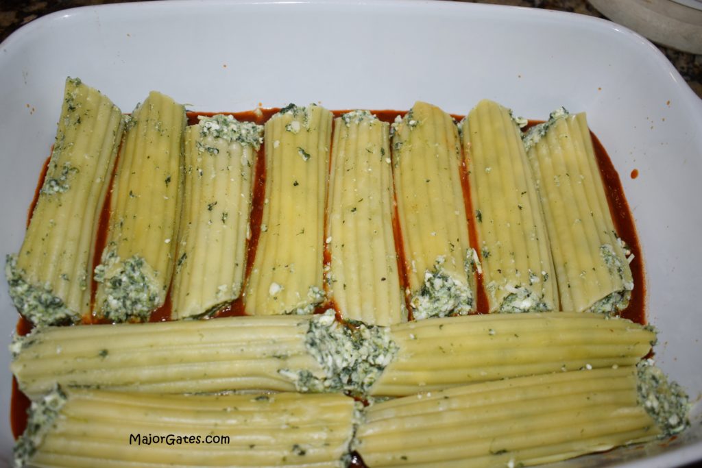 Cheese and Spinach Manicotti