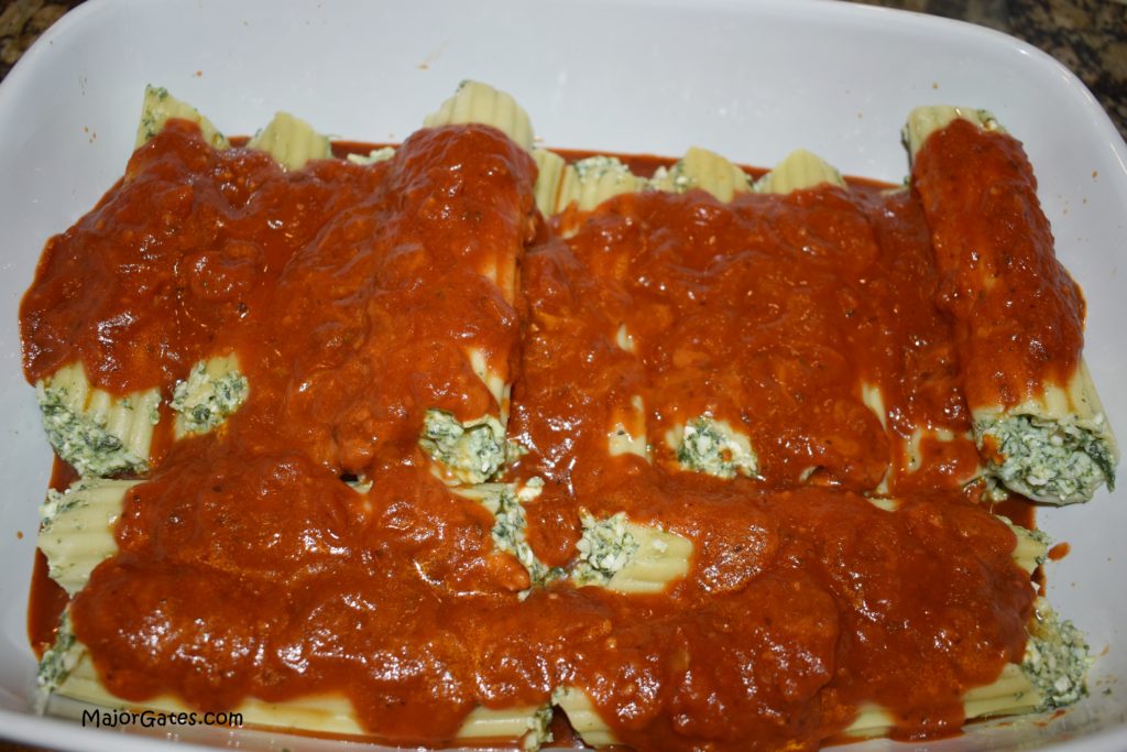 Cheese and Spinach Manicotti