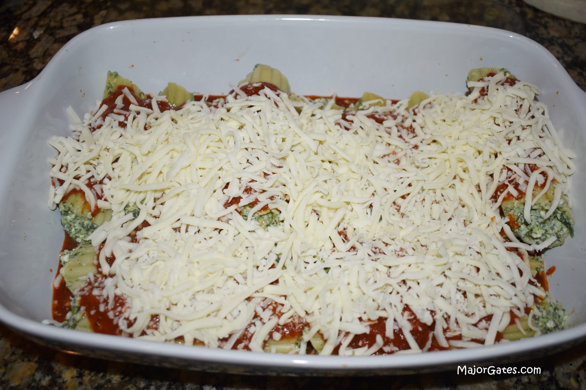 Cheese and Spinach Manicotti · Major Gates