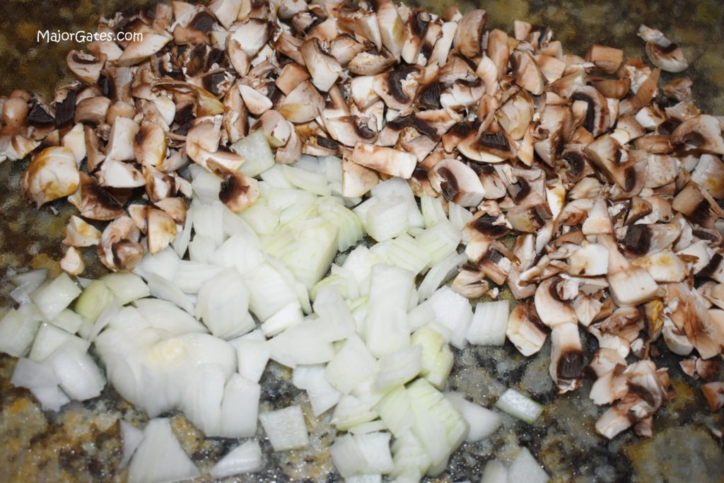 Chopped Mushrooms and Onion