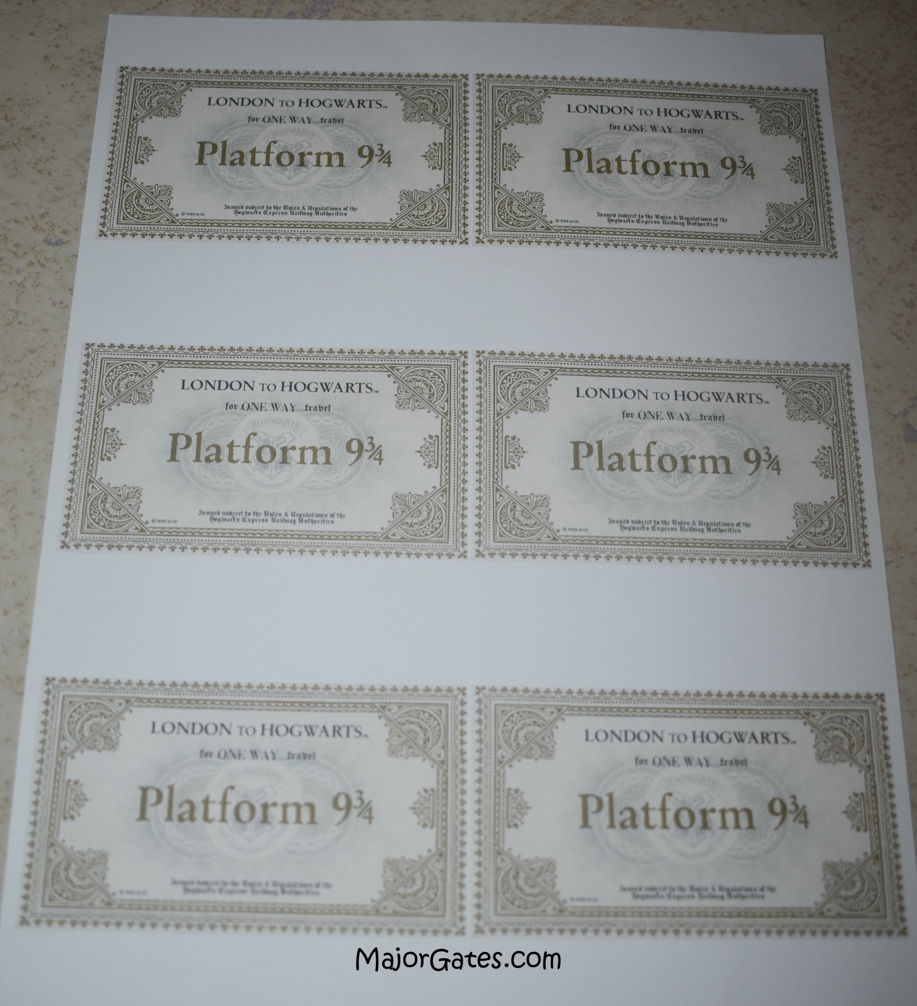 Harry Potter Hogwarts Ticket · Major Gates