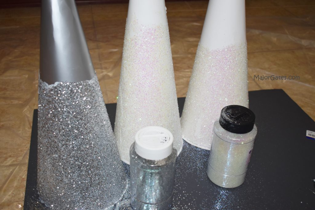 DIY Cone Glitter Trees