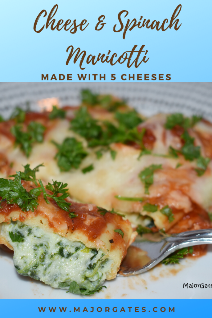 Cheese and Spinach Manicotti