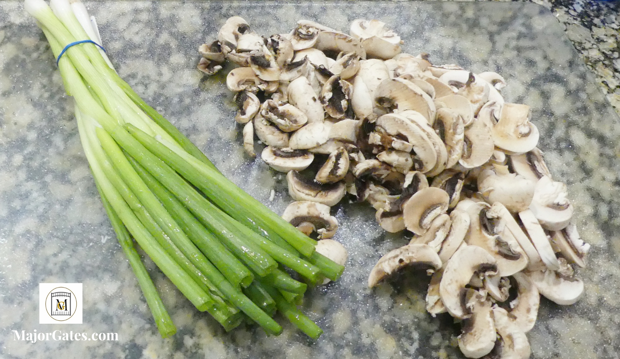 Mushrooms and Green Onions