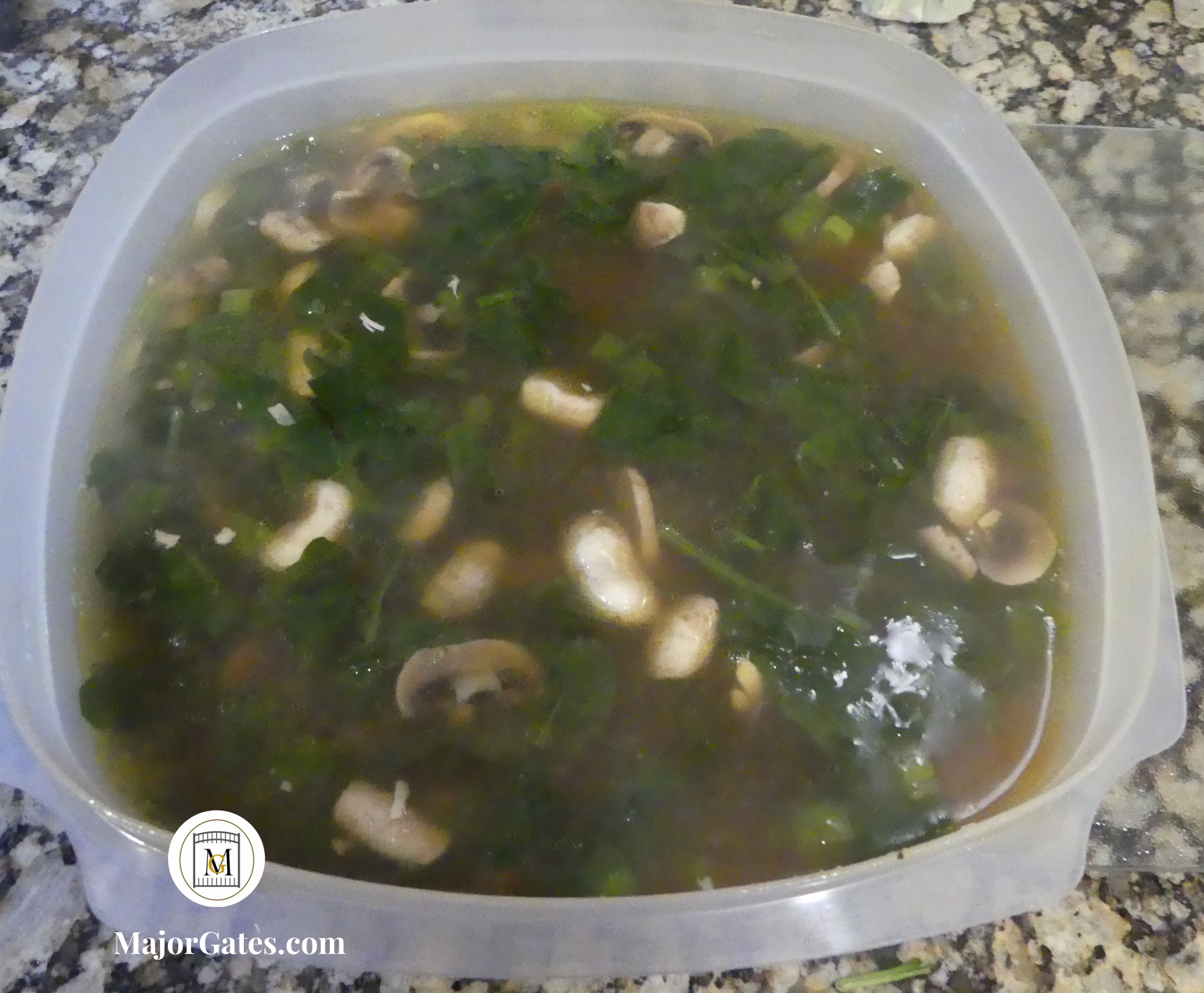 Clear Mushroom and Spinach Soup