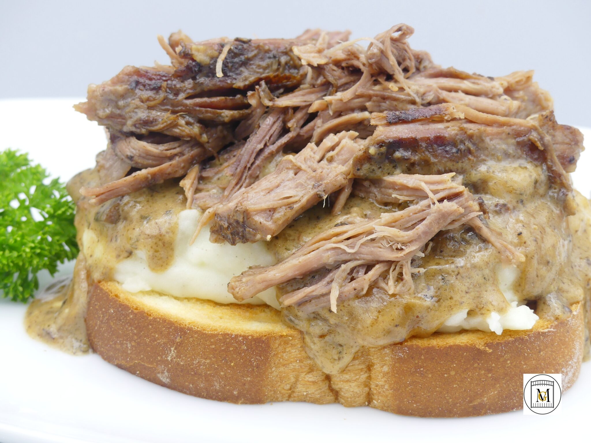 Open Faced Pot Roast Sandwich