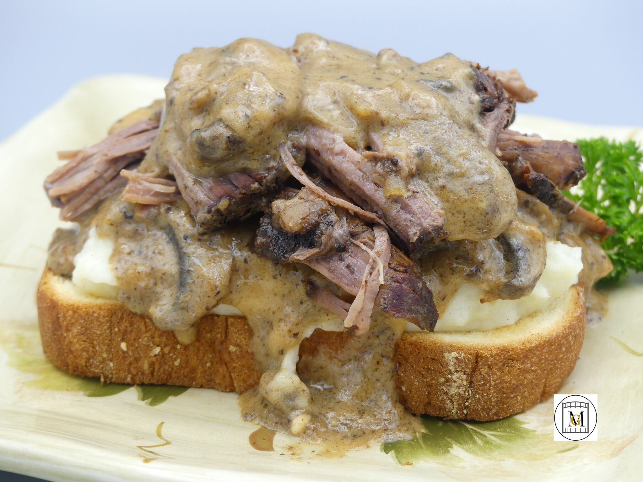 Open Faced Pot Roast Sandwich