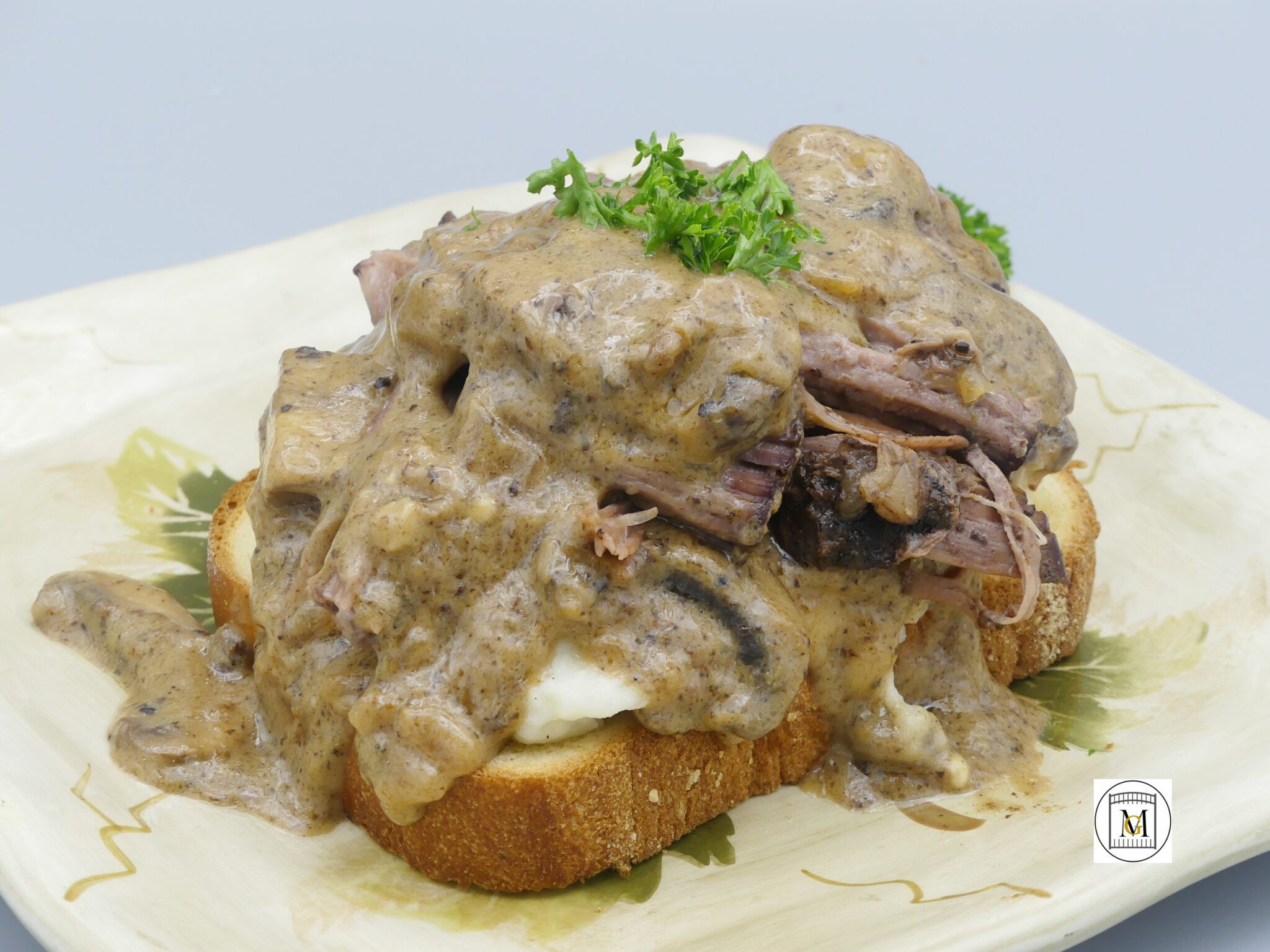 Open Faced Pot Roast Sandwich