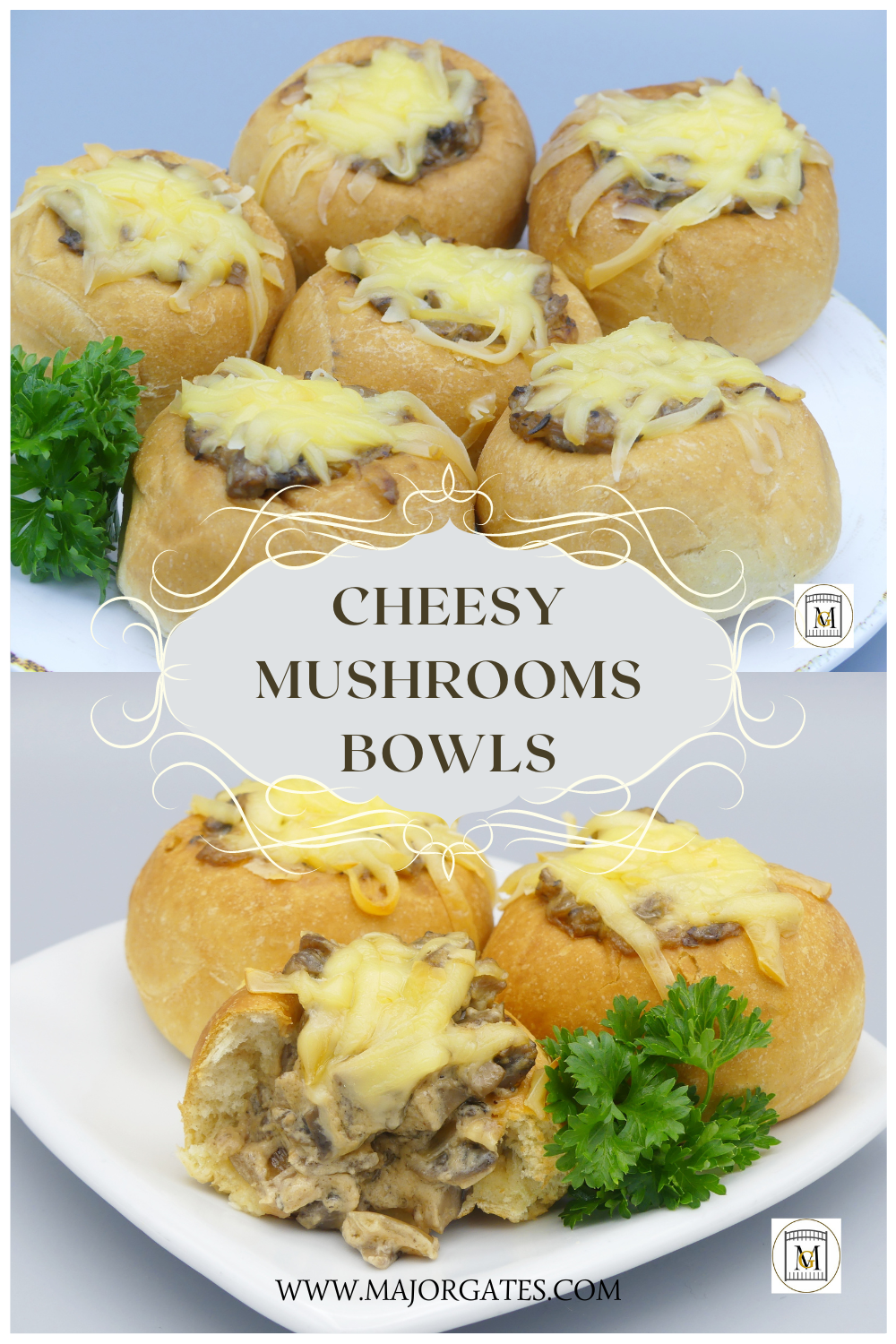 Cheesy Mushroom Bowls
