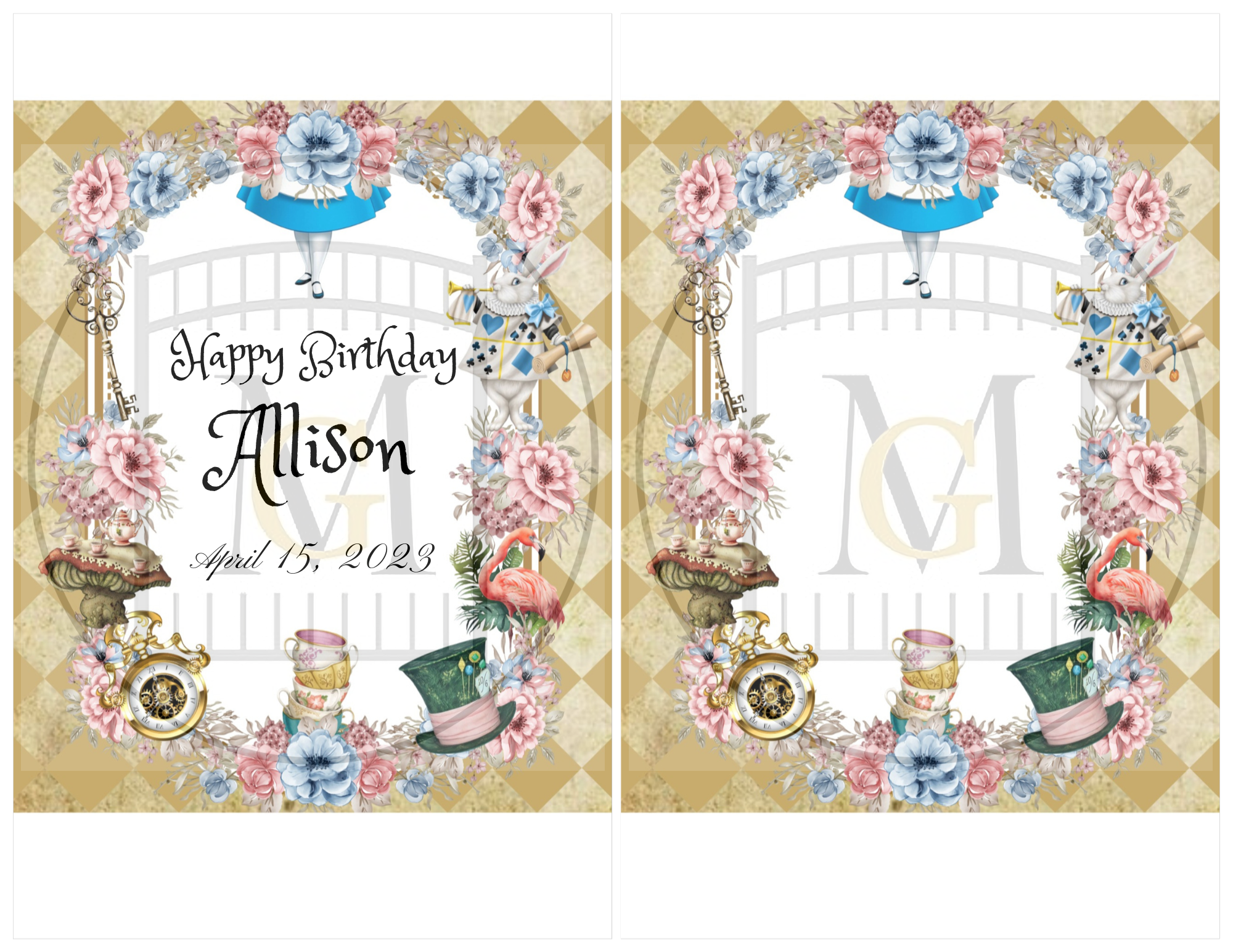 Alice in Wonderland Party Gift/Favor Bag Label EDITABLE Download · Major  Gates