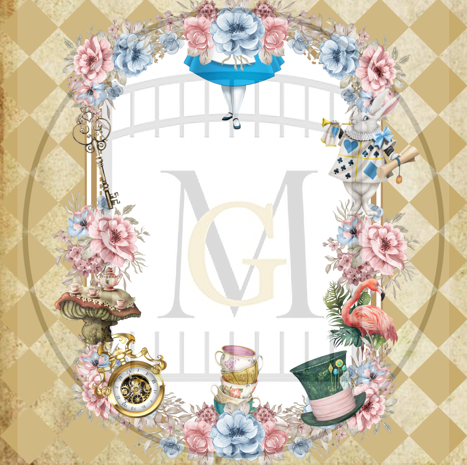 Alice In Wonderland/Onederland Gift Bag/Favor Bag Labels · Major Gates