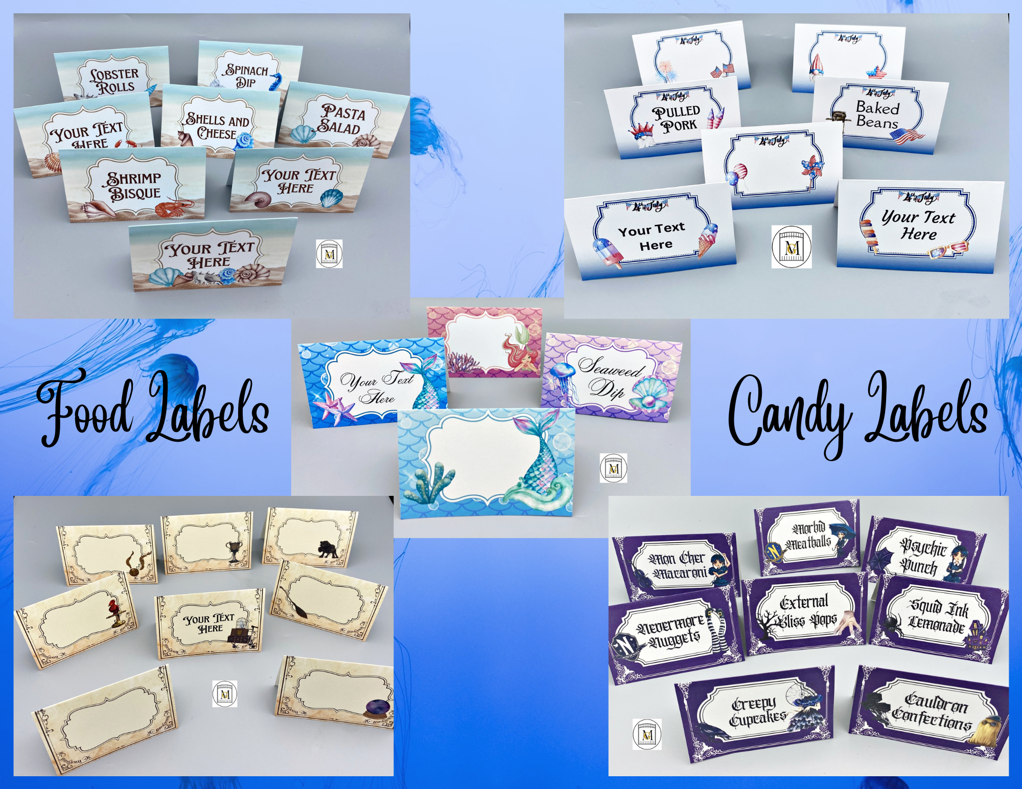 Food and Candy Tent Labels