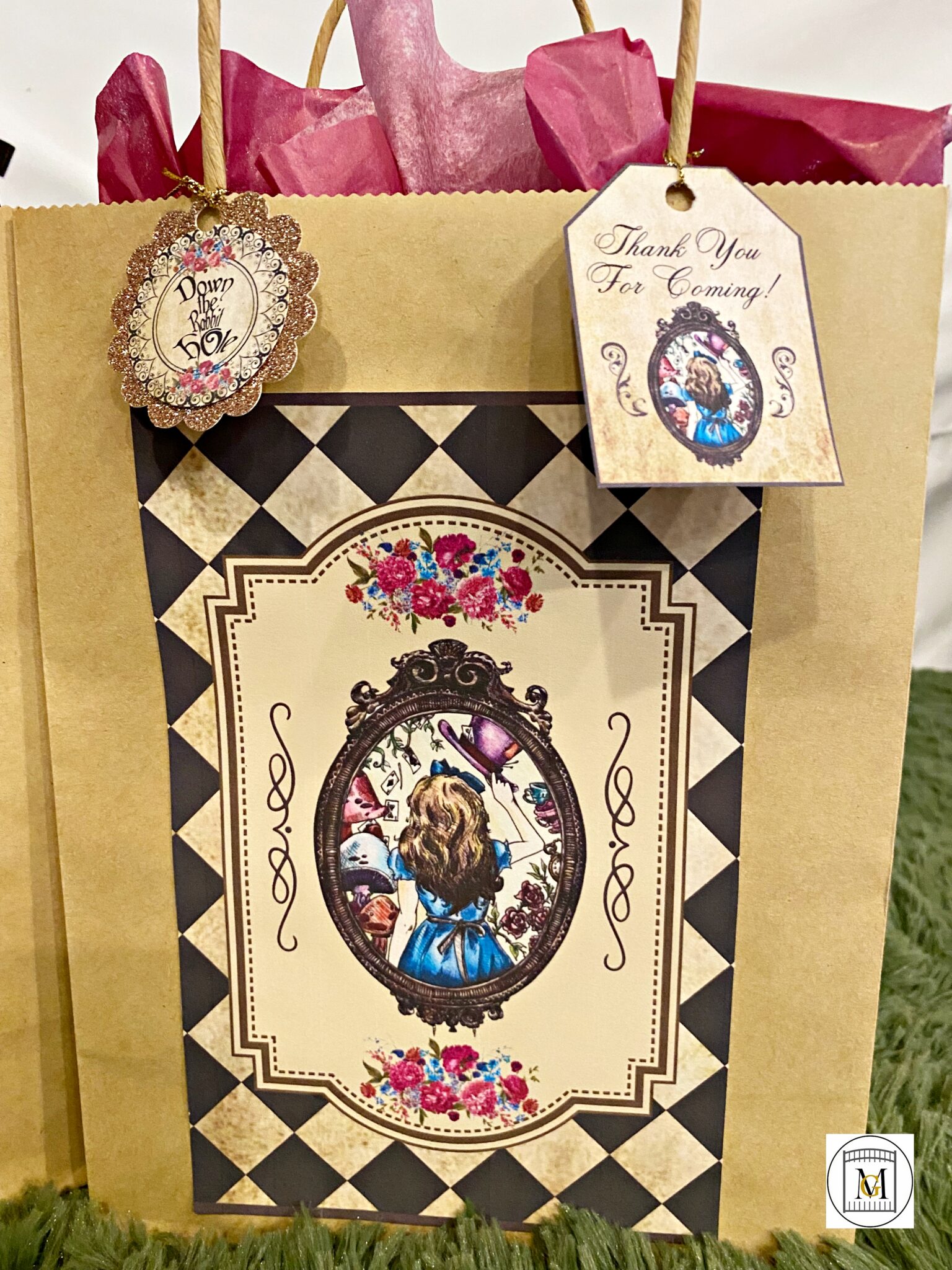 Alice In Wonderland/Onederland Gift Bag/Favor Bag Labels2
