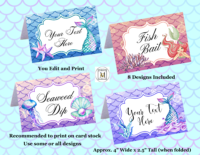 Mermaid Place cards/Food Tent Labels