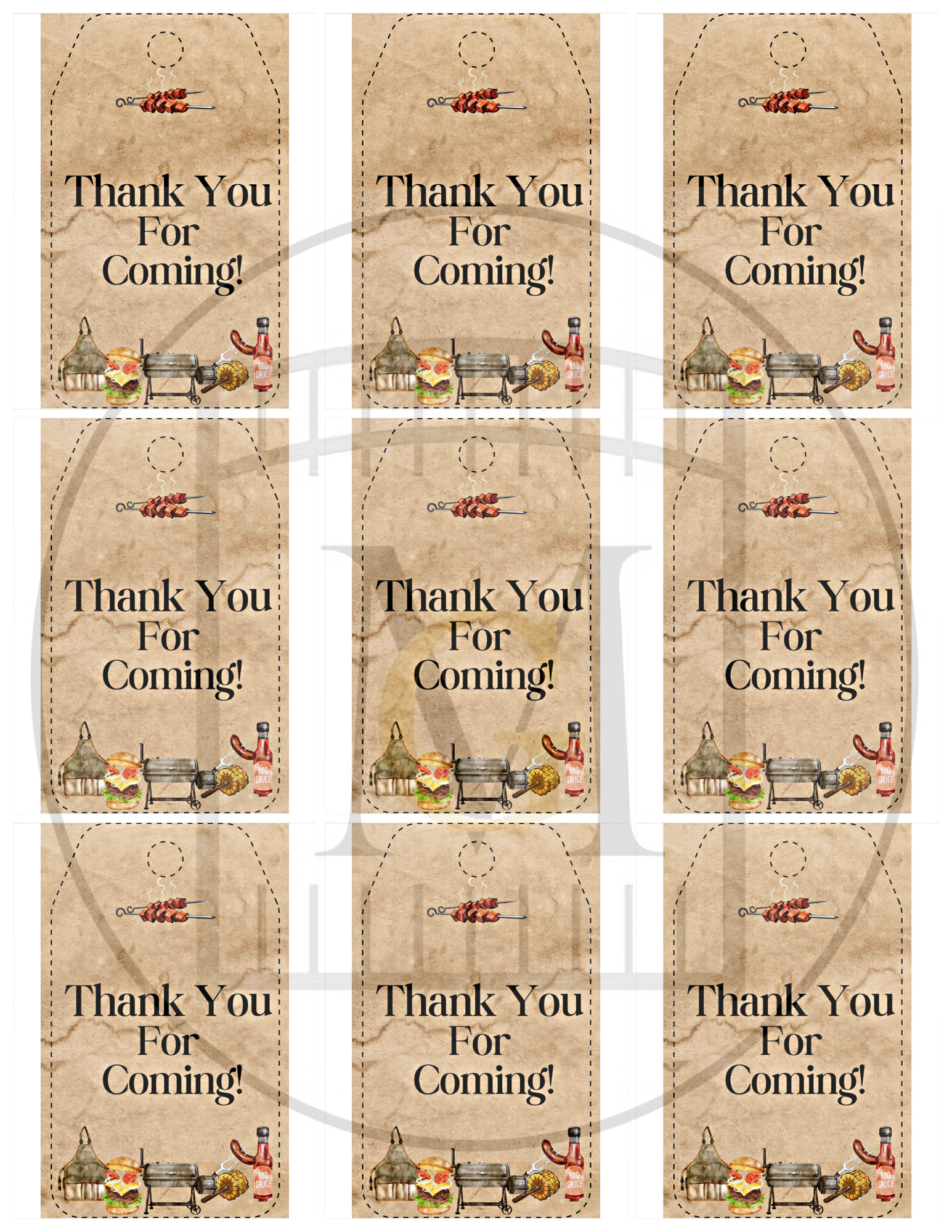 Barbecue EDITABLE Favor/Thank You Tag Labels - Image 7