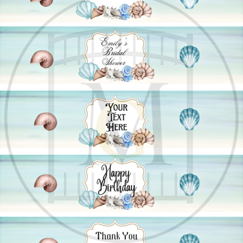 Ocean Beach Birthday Water Bottle Labels-EDITABLE · Major Gates
