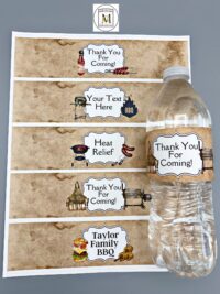 BBQ Water Bottle Labels