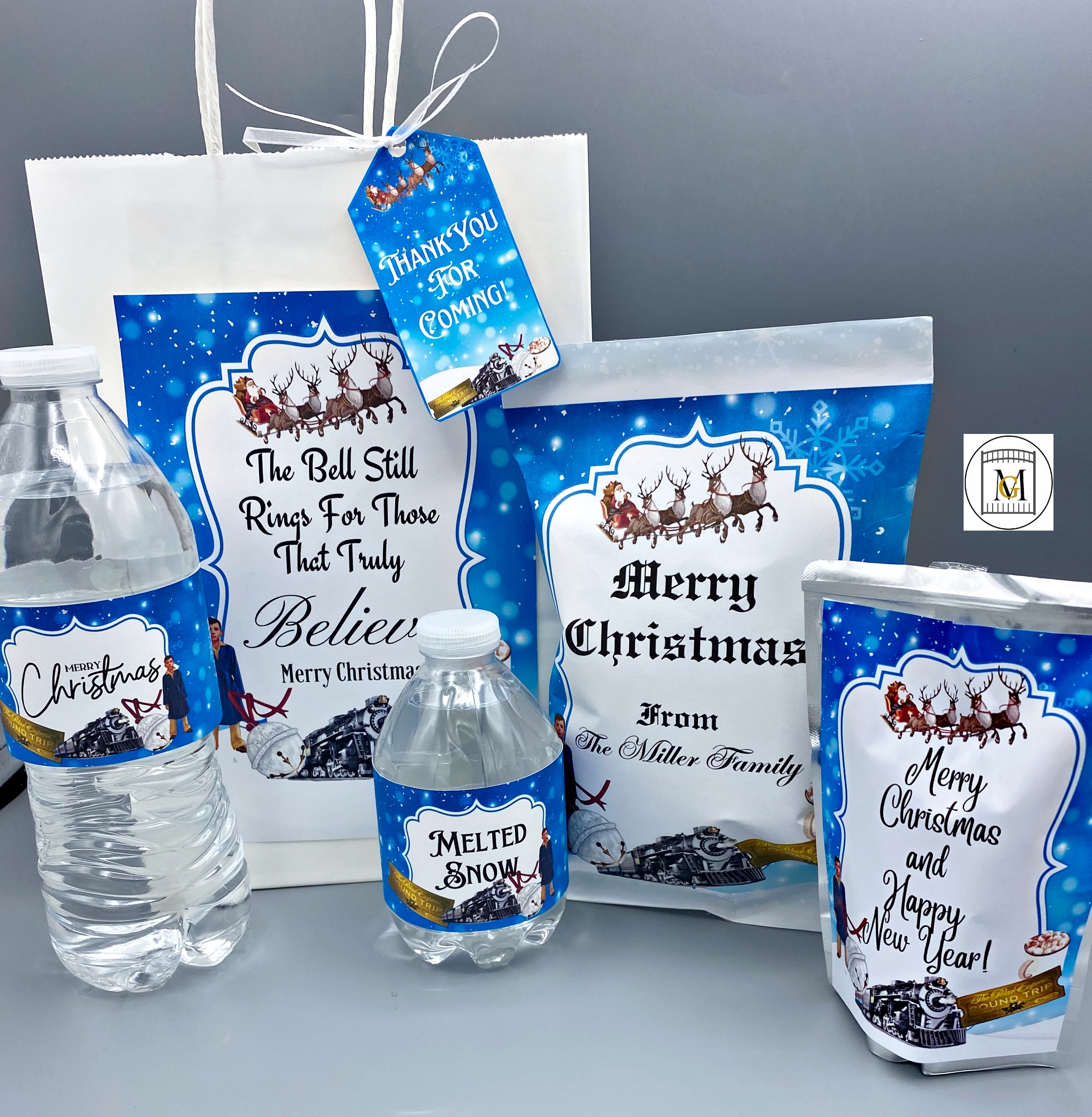 Polar Express EDITABLE Christmas Water Bottle Label · Major Gates