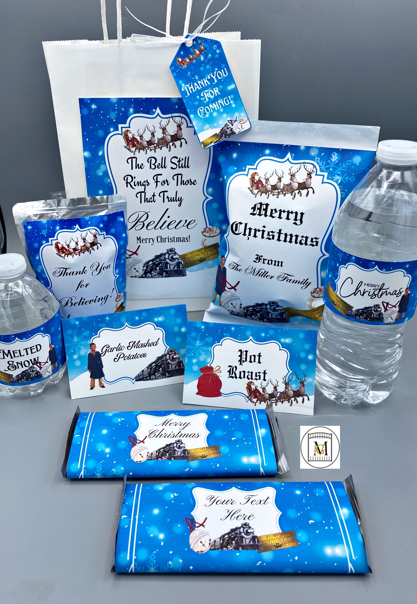 Polar Express EDITABLE Christmas Water Bottle Label · Major Gates