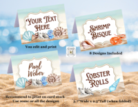 Beach Ocean Place Cards/Food Tent Labels