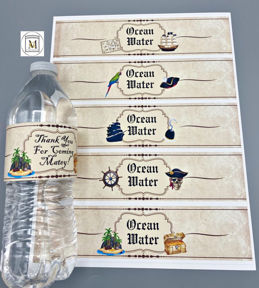 Pirate Water Bottle Label Download