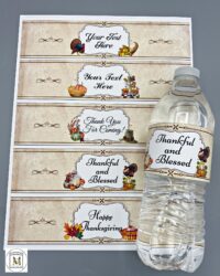 Thanksgiving Water Bottle Labels