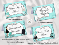 Tiffany Place Cards/Food Tent Labels