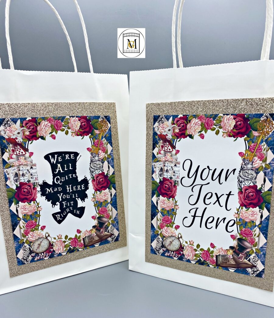 Alice in Wonderland Gift Favor Bag Label