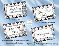 Alice In Wonderland Place Cards/Food Tent Labels