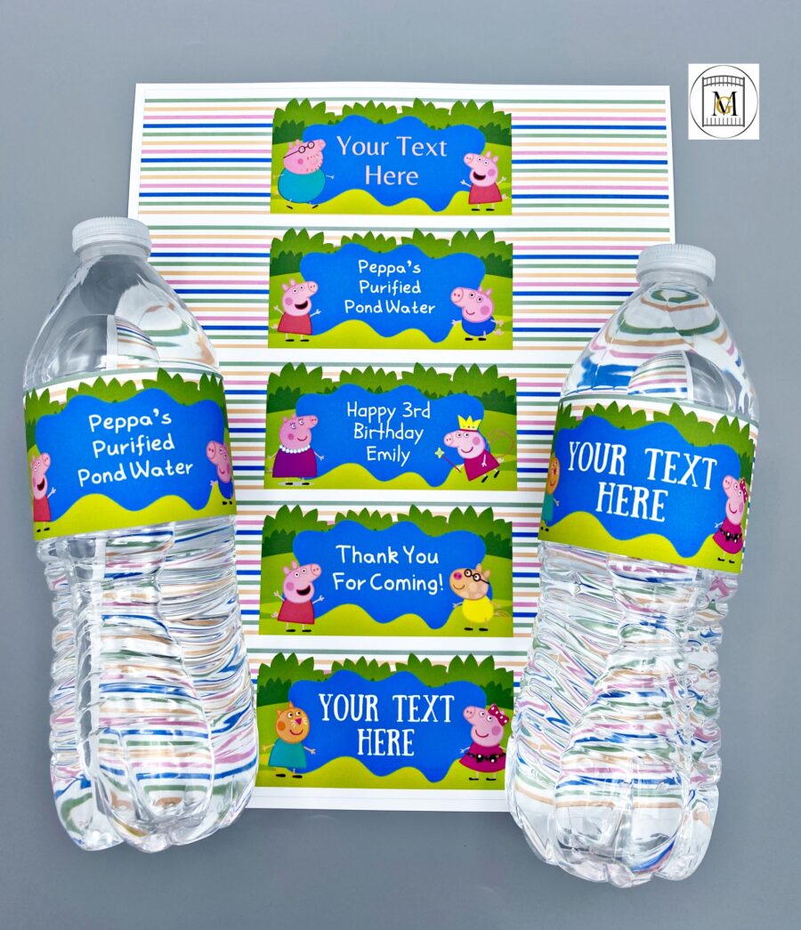 Peppa Pig Water Bottle Labels