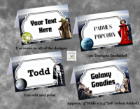 Star Wars Place Cards/Food Tent Labels