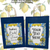 Blue and Yellow Lemon Mediterranean Party Gift Bag Label