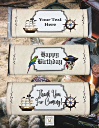 Pirate Hershey Bar Party Labels
