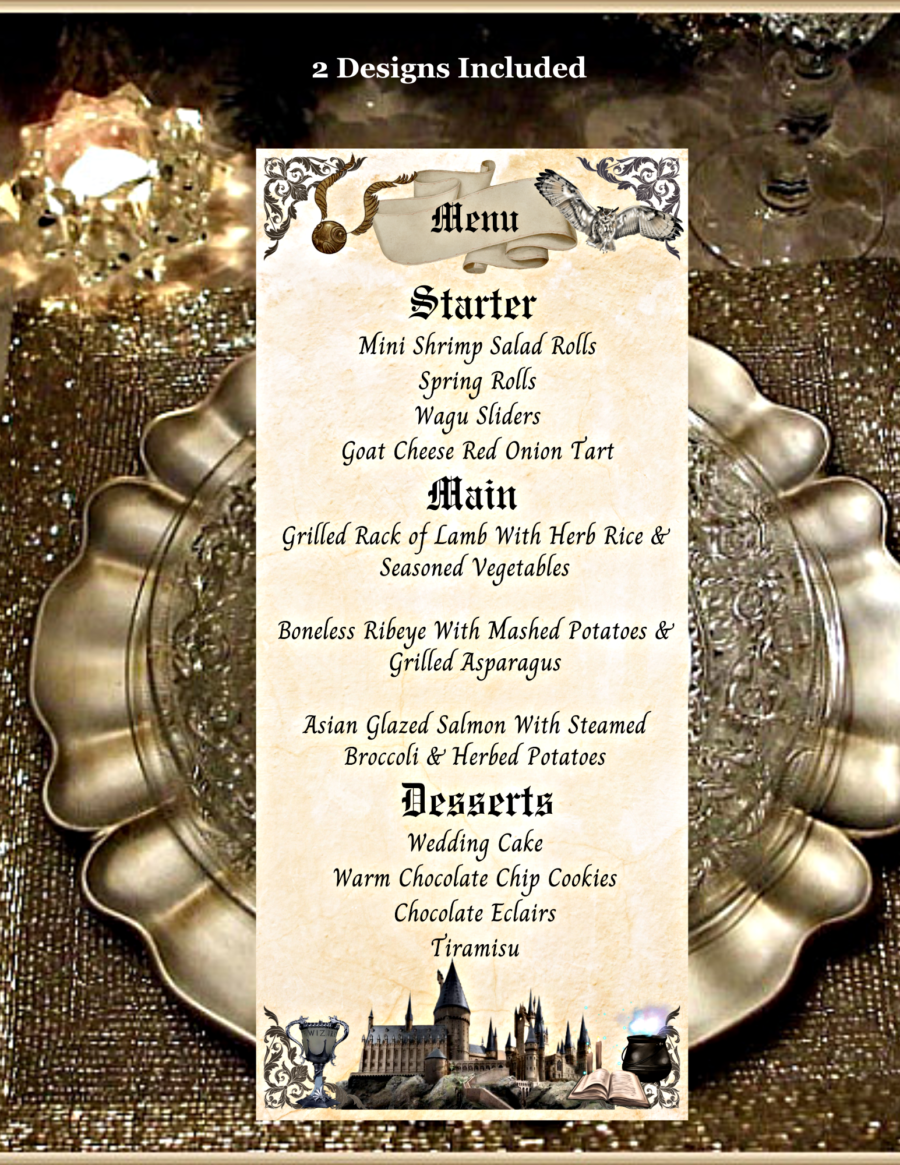 Harry Potter Party Menu