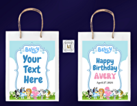 Bluey Favor Gift Bag Label