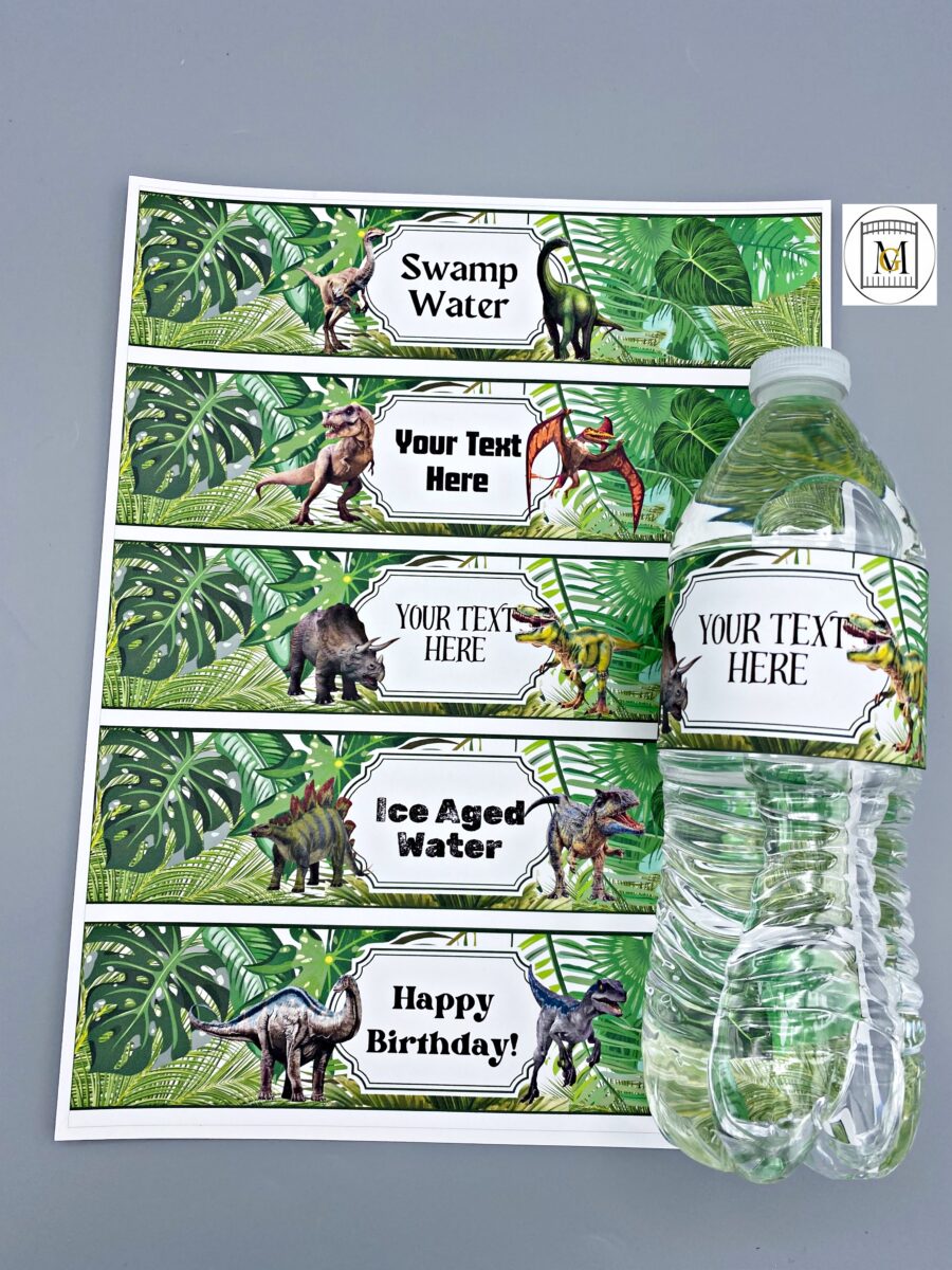 Dinosaur Water Bottle Labels