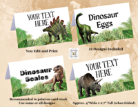Dinosaur Food Tents/Place Cards