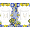 Blue and Yellow Lemon Mediterranean Party Gift Bag Label