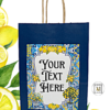 Blue and Yellow Lemon Mediterranean Party Gift Bag Label