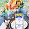 Blue and Yellow Lemon Mediterranean Party Menu