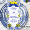 Lemon Blue Table Menu Download